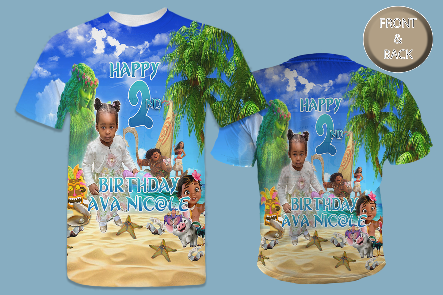 MOANA Birthday All-Over 3D T-Shirt AVA BIRTHDAY DESIGN