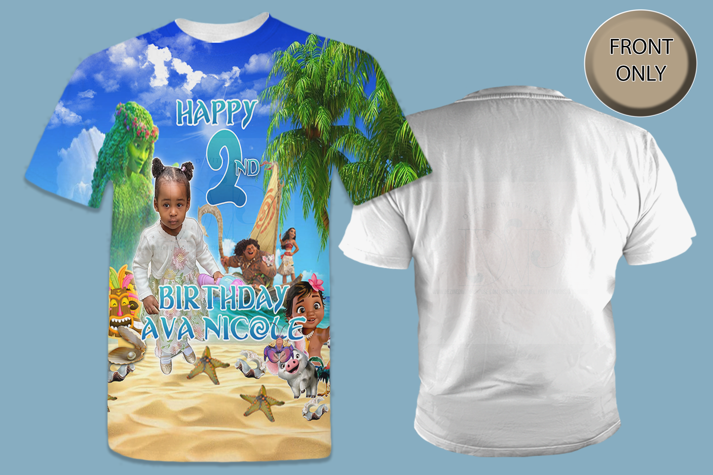 MOANA Birthday All-Over 3D T-Shirt AVA BIRTHDAY DESIGN