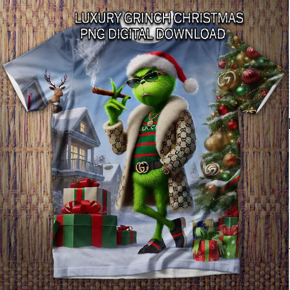 Luxury Grinch Christmas PNG DESIGN