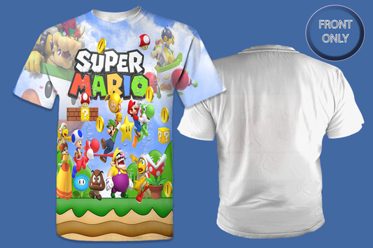 Super Mario Design All-Over 3D T-Shirt